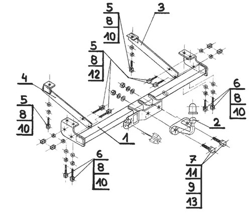 Flange neck tow bar for - neck,