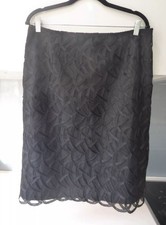 LAURA ASHLEY black LACE fully lined OCCASION PARTY skirt Size 14