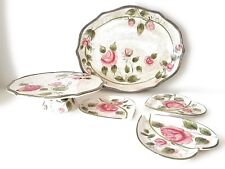 Mothers Day Rose Large Heavy Platter, Cake Stand, Heart Shaped Plates Shabby Tea