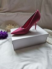 New Fuchsia pink diamanté court shoes size 6 39 