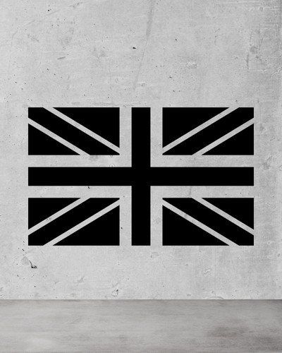 Black union jack flag car - black,