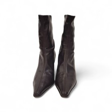 Jaime Mascaro Heeled Ankle Boots 38 Dark Brown Leather Womenswear - Preloved