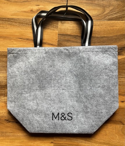 Grey felt shopping tote - m&s,