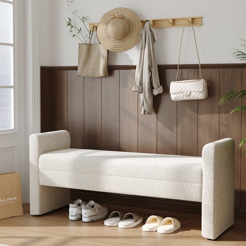 White teddy fleece upholstered - white,