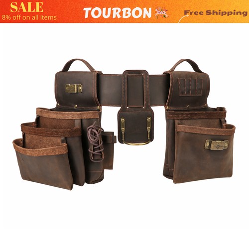 Tourbon leather tool belt - leather,
