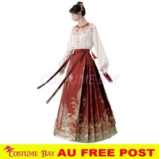 Traditional Red Chinese MaMian Skirt Design Fashion Women Clothing Classical AU