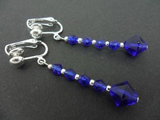 A PAIR OF COBALT BLUE CRYSTAL
