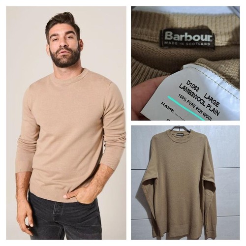 Men barbour sweater beige knit - men,