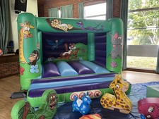 Jungle Theme Commercial Bouncy Castle - Adult Child 4m x 4m - New PIPA Test