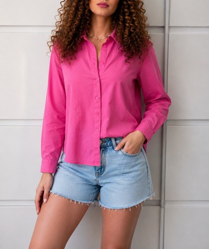 Summer pink long sleeve shirt - summer,