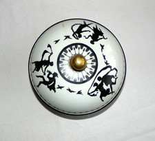 Vintage Retro Carlton Ware Porcelain Box with Dancing Silhouettes