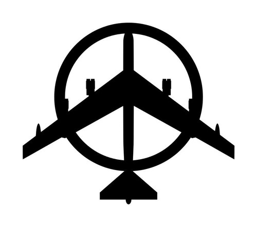 Peace sign bomber decal - b-52,