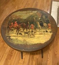 Vintage 1940s Round Walnut