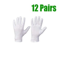 White Cotton Gloves for Eczema Washable Shrink Resistant Cotton Glove Breathable