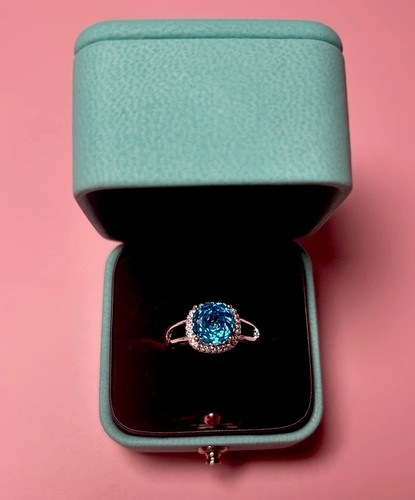 Aurora blue ring silver plated - aurora,