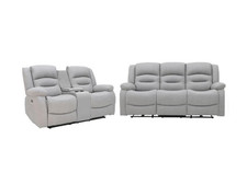 Grey Leather Power Reclining