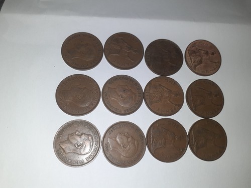 King george penny coins - george,