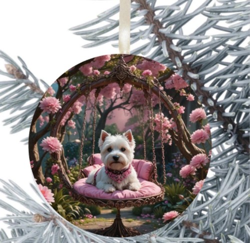 Westie dog hanging - hanging, bauble