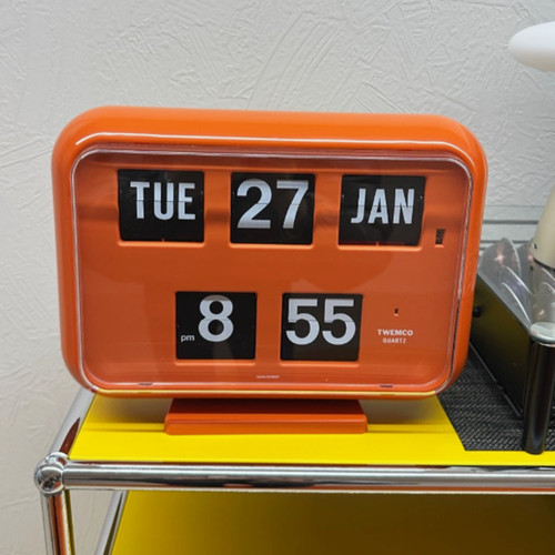 Twemco orange flip clock - twemco,