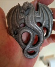 Silver Sheen Obsidian Dragon