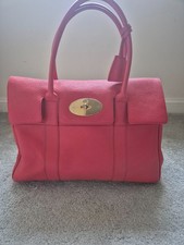 Mulberry Bayswater Bright Red Textured Leather Tote Top Handle Bag