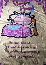 Vintage 2000’s Bubblegum Sleepy Head Reversible Single Duvet Cover & Pillowcase