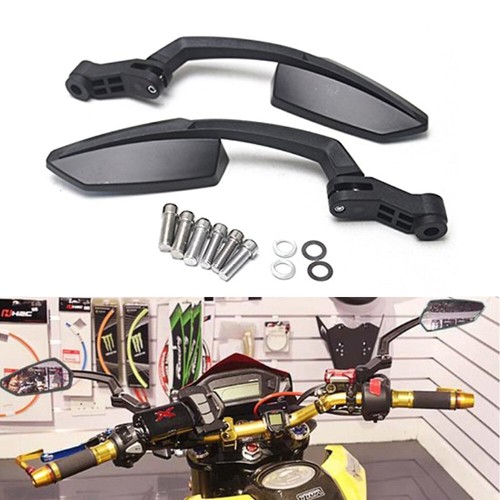 Black motorcycle rearview side - black,