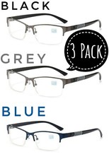 3 Pack Rimless Designer Metal