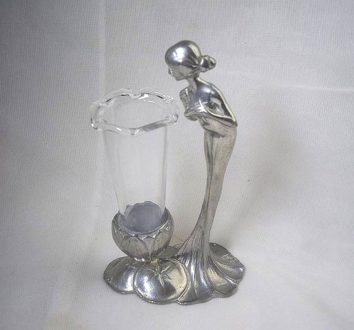 Small art nouveau style pewter - style,