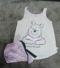 LADIES WINNIE THE POOH SHORT PYJAMAS SET  10-12  BY PRIMARK