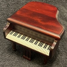 Mahogany Effect Grand Piano Dolls House Furniture Approx 13x11cm & 9cm High