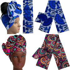 Head Wraps Scarf for women Africa Fabric Headscarf Hair  Tie Band 70x5.5"