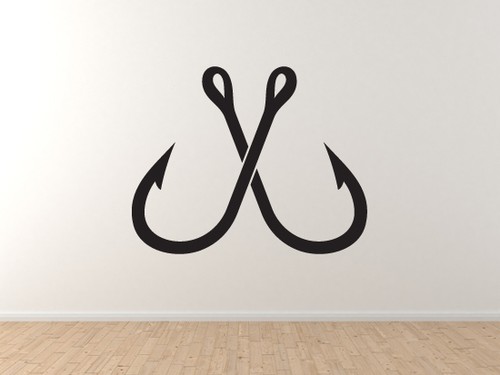 Crossed fishing hook - crossed,