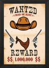 Vintage wanted poster Framed