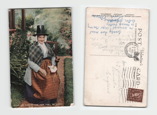 Postcard welsh lady in - -,