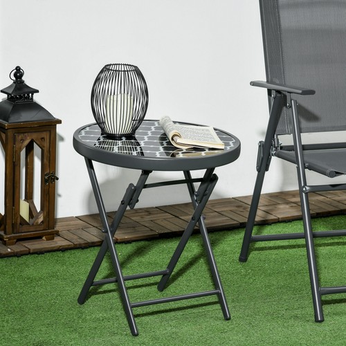 Round folding side table patio - round,