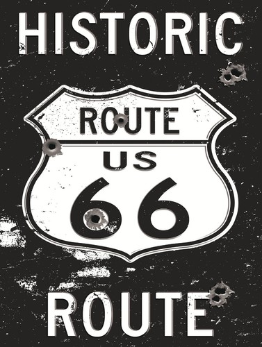 Historic route retro metal - route, 66,