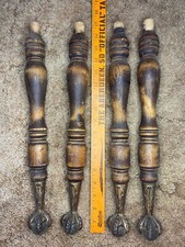 4 Antique Glass Ball Brass