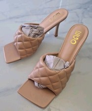Ego Beige Quilted Mules UK8