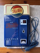 WORKING Pepsi Wall Mounted Phone - Rare Retro - Excellent Cond. w/FREE ADAPTER