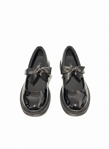 Girls black patent - black,