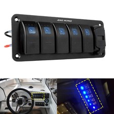 Dual USB Charger 5 Gang Blue