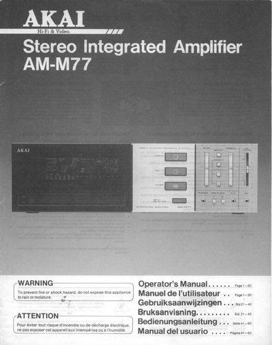 Akai m77 amplifier owners - akai,