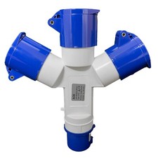 16 amp 3 Way Splitter Mains Electric Hook Up Adaptor 240V Motorhome Caravan Camp