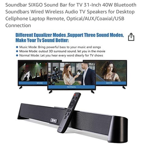 Sixgo 1ch sound bar with - sixgo,