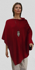 CASHMERE Poncho Bordeaux Red