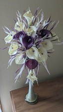 feather wedding bouquet,cala