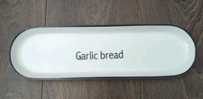 Vintage Rayware Oregon 14" Porcelain Garlic Bread Serving Dish Black White VGC