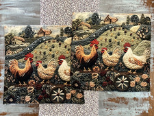 X2 Hen Cushion Cover Cockerel