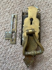 Antique  Brass Handle and lock  Wardrobe Cupboard Cabinet  Vintage Reclaimed